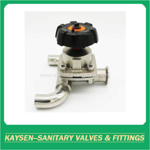 Hygienic membrane valve 3 way U type 3A/SMS/BPE